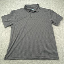 PGA TOUR Polo Shirt Mens XL Gray Diamond Pattern Golf Performance Lightweight