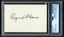Raymond G. Davis d2003 signed autograph 2.5x3.5 cut Marine Corps MOH WWII PSA