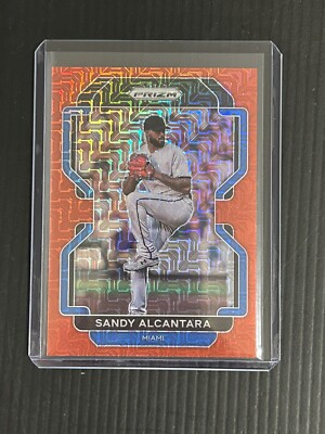 2022 Panini Prizm SANDY ALCANTARA RED PRIZM MIAMI MARLINS #74 #d 56/149