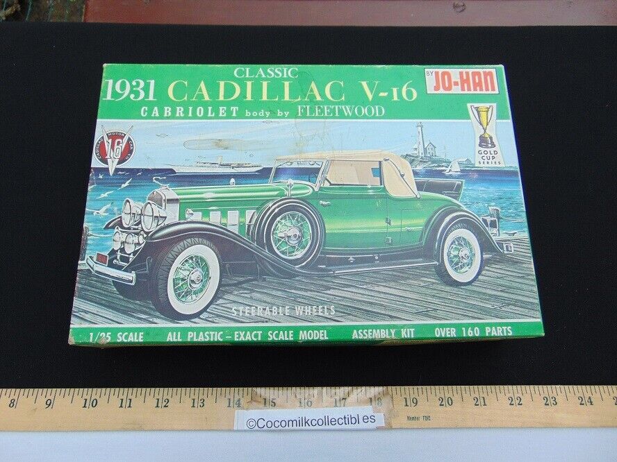 Vintage 1960's Jo-Han 1931 Cadillac V-16 Cabriolet Model *Empty Box 1/25 scale 