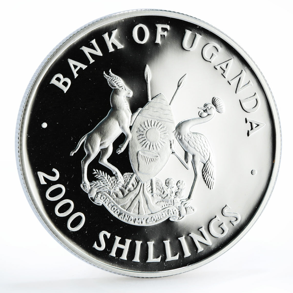 Uganda 2000 shillings Elizabeth and Phillip Golden Wedding silver