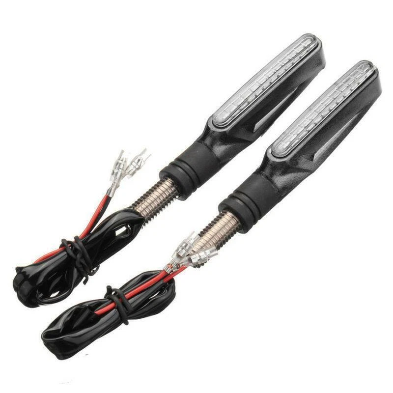 Par de luces indicadoras de luz de señal de giro flexibles ámbar 12V 12LED ámbar para moto Foto 3 de 4
