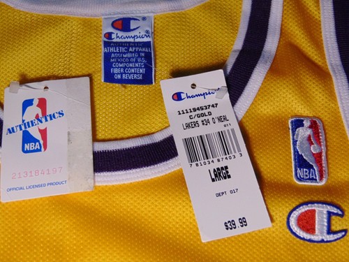 NOS New Vintage 1996 Shaquille O'Neal Los Angeles Lakers Champion Jersey Size 44 - Picture 9 of 20