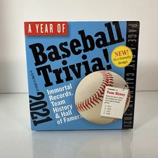 A Year Of Baseball Trivia 2021 Calendar NIB Unused