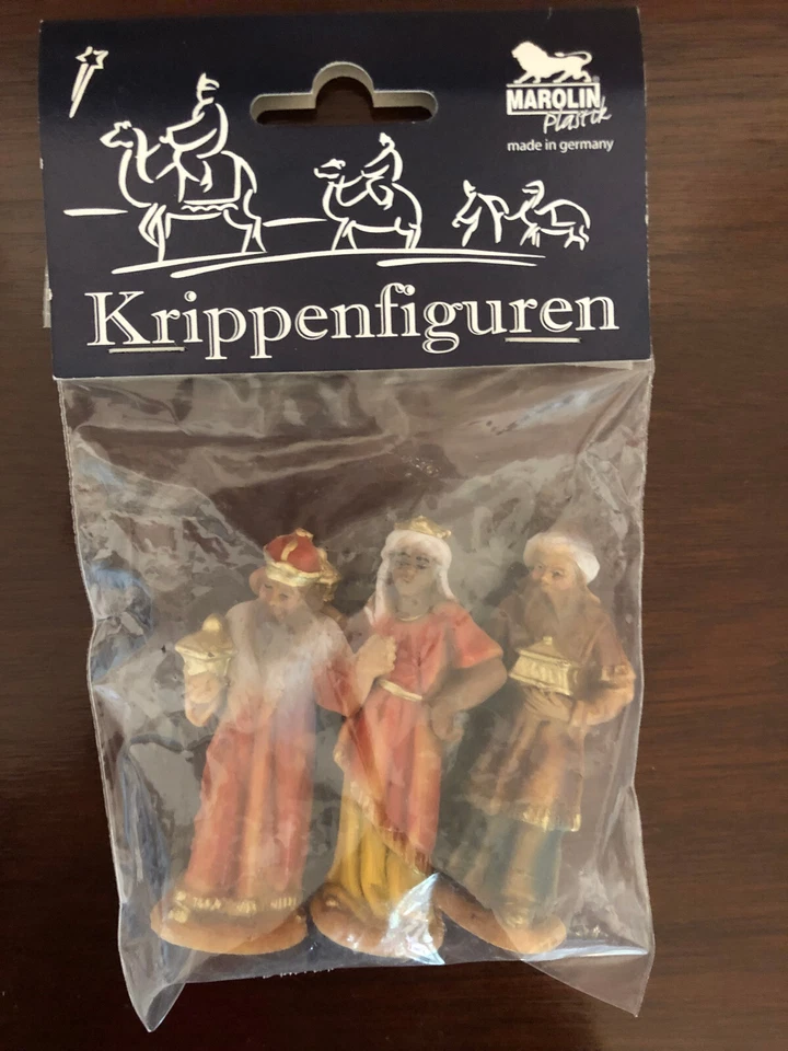 Krippenfiguren  Marolin-Set, die hlg. drei Könige, 7cm aus Kunststoff.