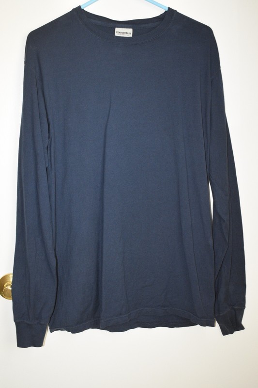 Hanes Comfort Wash blue long sleeve t-shirt (M) - EXCELLENT condition