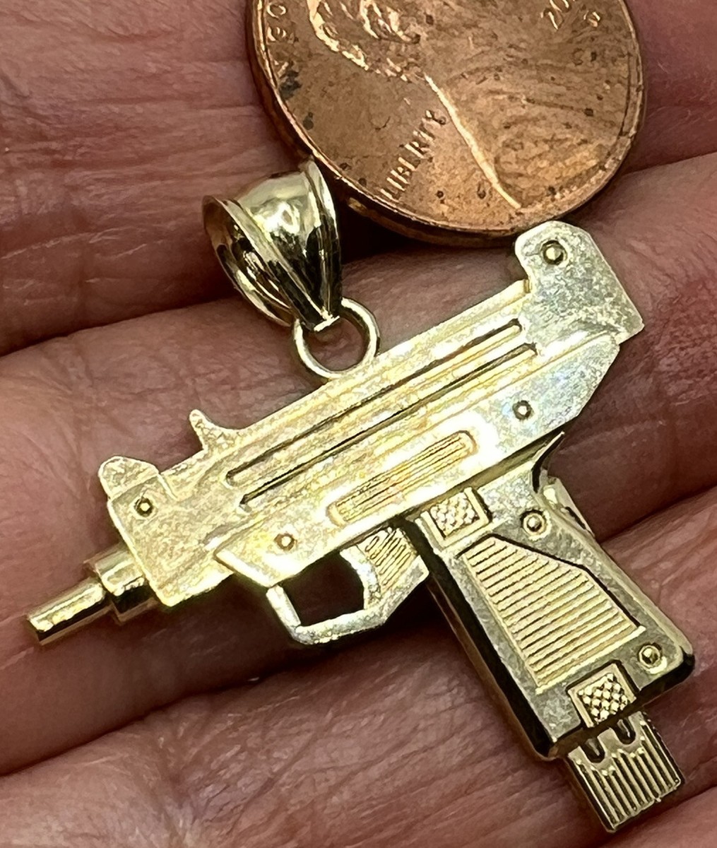 Lil Uzi Vert Real Uzi Chains 10k Solid Gold Yellow Machine Gun UZI Pendant  Necklace – Fran, image size:1015x1200