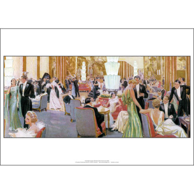 French Line SS Normandie Art Print   First Class Passengers 1939  3 sizes Poster