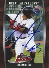 Julian Leon 2015 Great Lakes Loons Signed Card