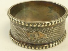 (ref288CW)  Antique silver plated napkin ring engraved 4