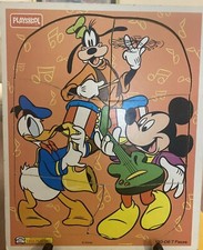 VTG Playskool Rare Disney Puzzle Mickey Mouse Donald Duck  Goofy Band, 7 Pc