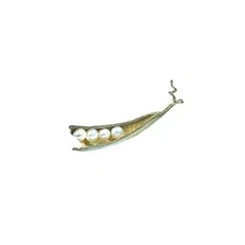 MICHAEL MICHAUD "Pea Pod" 4 Pearl Pin/Brooch 5687