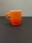 Vintage  Anchor Hocking Fire King Orange Ombre Milk Glass Coffee Mug MCM Retro