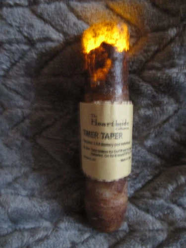 4" Burnt dark Ivory Drip Timer Taper #84059 TIMER CANDLE