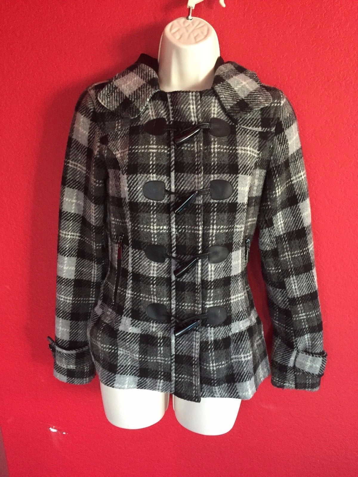 Hydraulic Black/Gray/White/ Plaid Button Loop/Zip UP Jacket Women XS ...