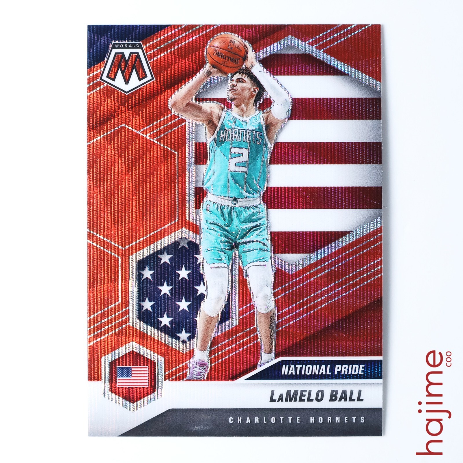 2020-21 Panini Mosaic Lamelo Ball National Pride Red Wave #257 Rookie RC