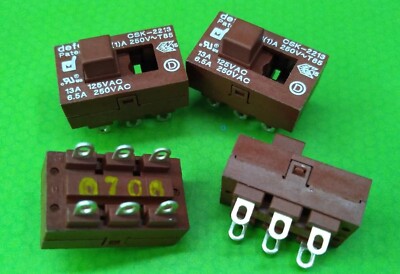 2PCS NEW DEFOND CSK-2213 13A 125VAC 6Pins 2 positions Slide Switch  #D8