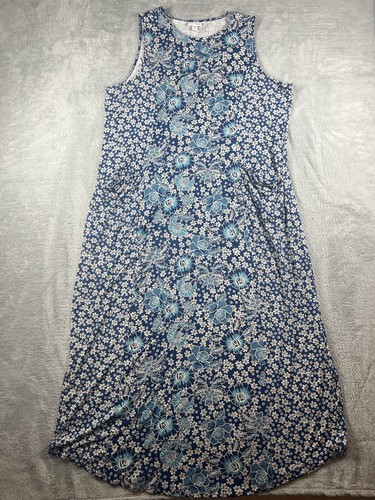 J Jill Dress Womens XL Tall Floral Lagenlook Pockets Stretch Casual Mature Maxi