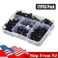 177X M5 M6 Motorcycle Windscreen Screws Fairing Bolt Kit Washers Nuts Assortment