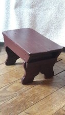 Antico Sgabello Poggiapiedi In Legno
