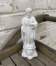 Antique French vieux old paris porcelain saint joseph figurine statue White 7.5”