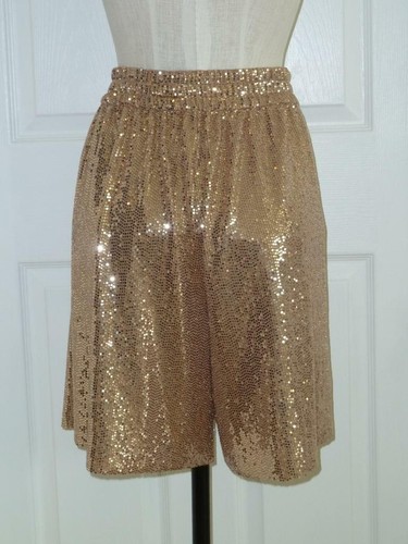 Rare FORTE FORTE Gold Paillette Sequin Culottes Shorts Skirt Skort 1 0 XS S $600 - Picture 2 of 12