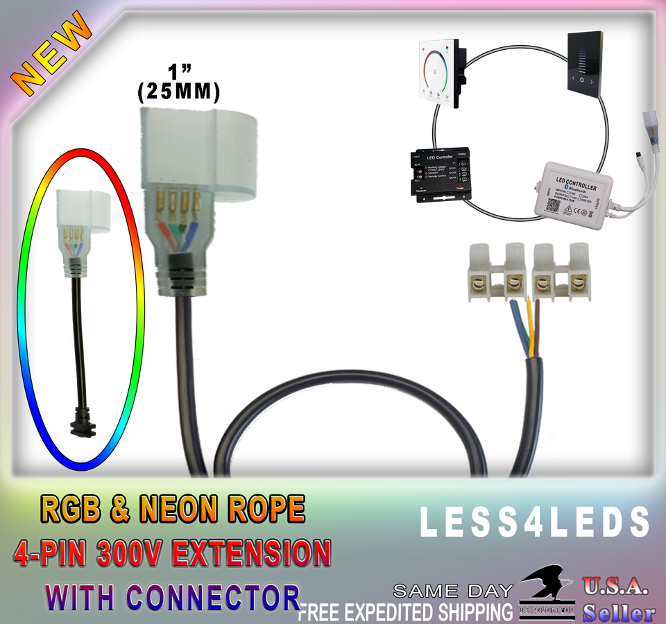 110V RGB DMX 512 up tp 330ft Neon Rope Flex RGB+W Commercial Grade Led ...