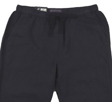 M&S Womens Marks and Spencer Blue Peg Leg Linen Trousers Size 8 Regular LABEL