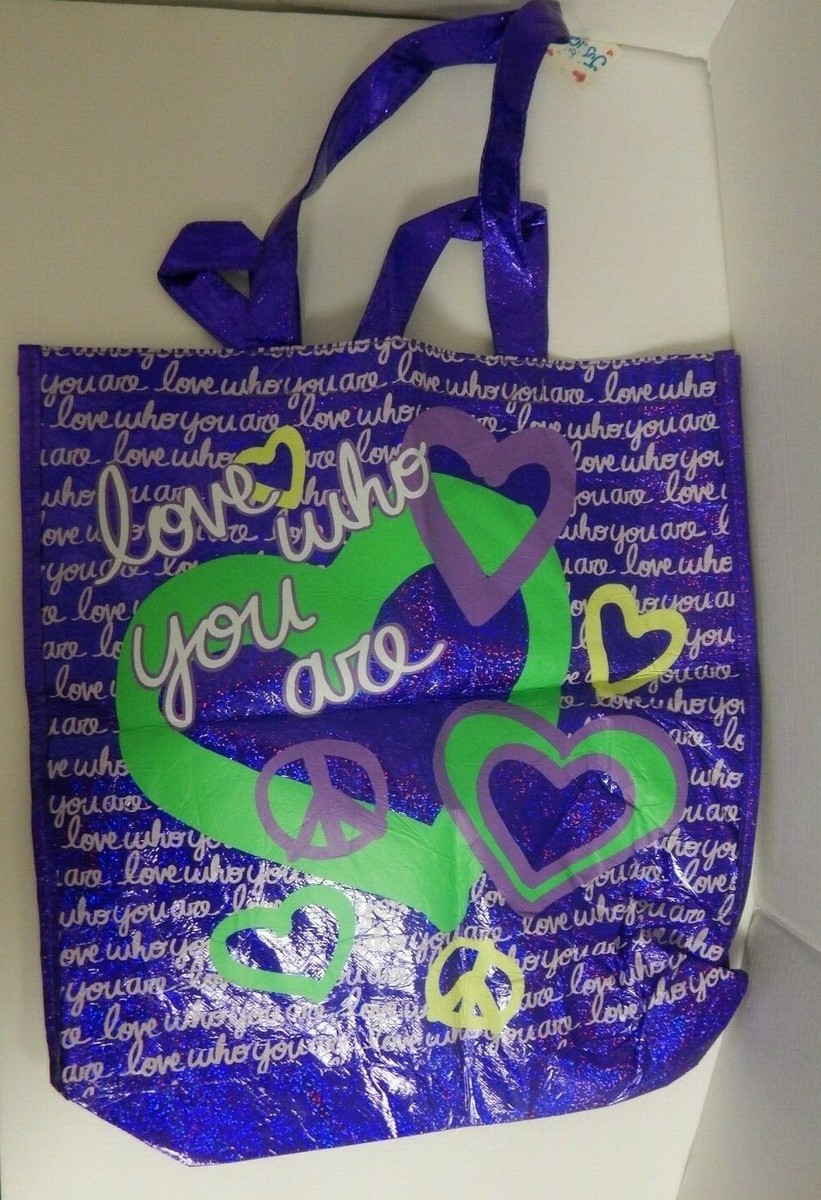 Justice Reusable Tote Bag Purple Love Who You Are