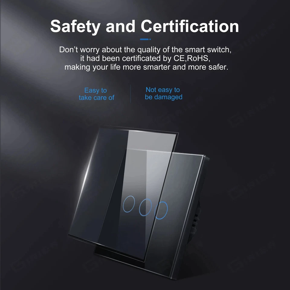 Wifi Wall Touch Switch EU Required Smart Light Switch 1 2 3 Gang 220V Smart Home - Image 4 of 4