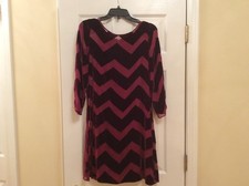 New Alice + Olivia velvet chevron stripe dress size L