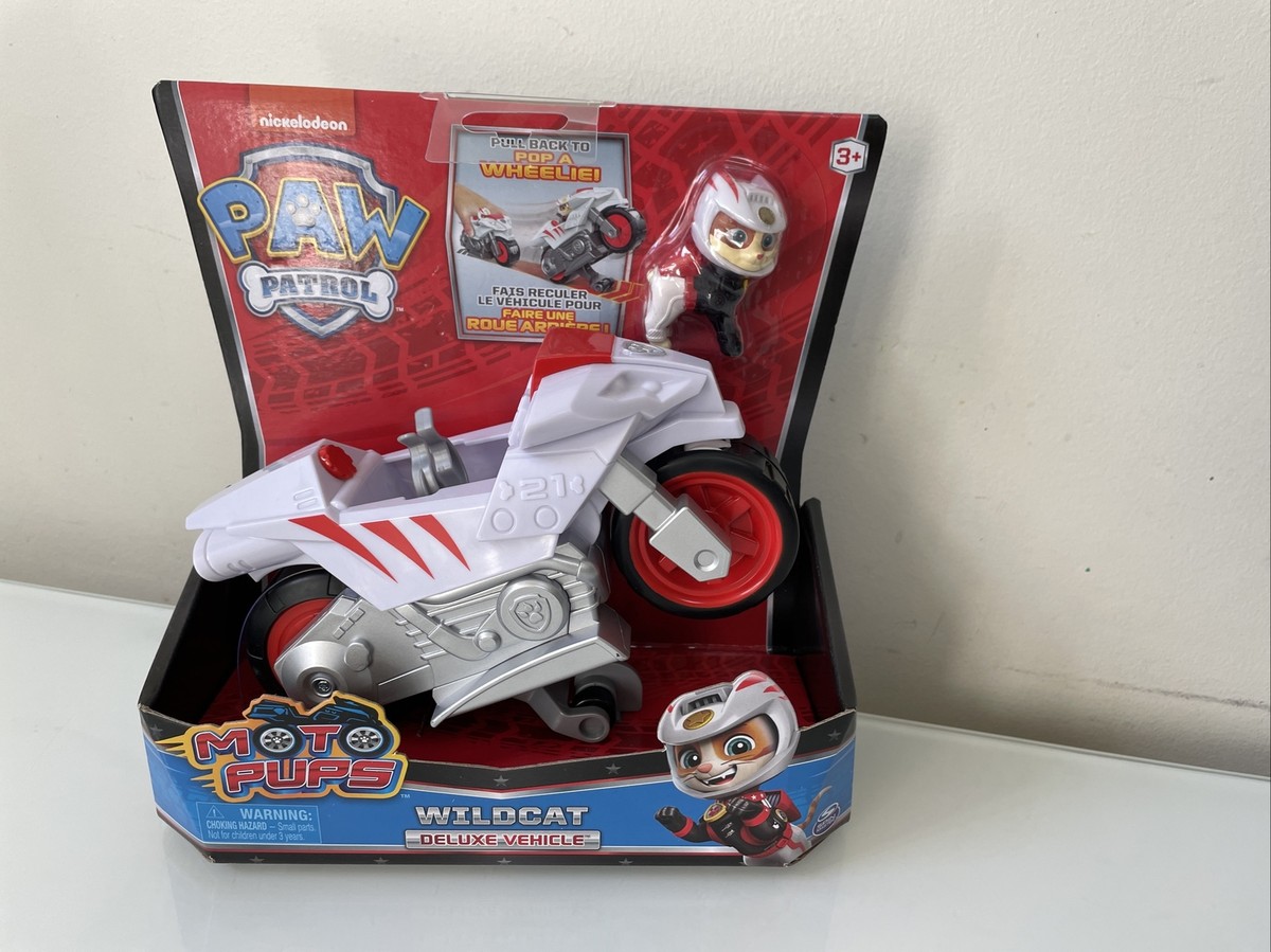 Paw Patrol Moto Pups WILDCAT Deluxe Motorcycle Pull Back Vehicle