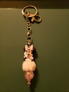 New Handmade Disney Minnie Mouse Beaded Keychain