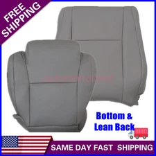 For 2007 to 2013 Toyota Tundra Front Driver Bottom & Top Leather Seat Cover Gray