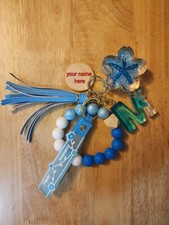 Personalized Starfish Blue Keychain