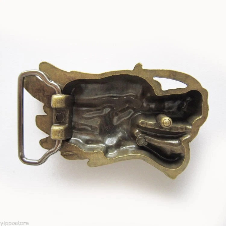 Старинная латунная металлическая пряжка для ремня с головой дракона 3D вестерн - Изображение 2 из 2
