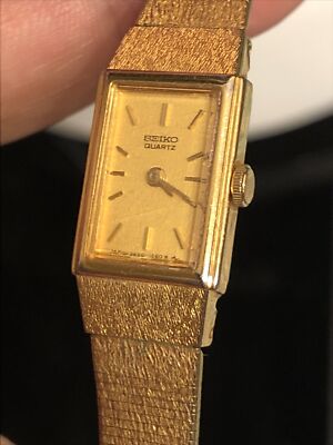(6) 訳あり SEIKO 2E20-6730 レディース クォーツ ゴールド Seiko Watch 2e20-6479 Women's Gold Tone Quartz New Battery ladies