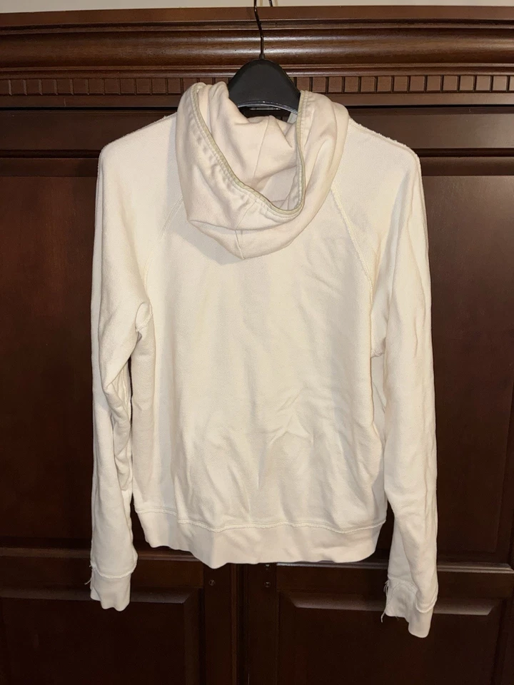 Moletom com capuz Alexander Wang branco creme com zíper feminino - Imagem 2 de 4