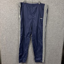 Adidas Men's Navy Blue Track Pants Athletic 3 Stripe Logo Size L