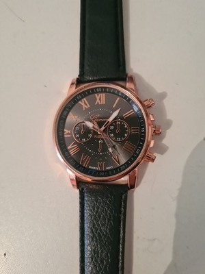 Geneve Platinum Herren Damen Armbanduhr Schwarz Bronze Braun