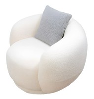 Eleganter WeißEr Rundsessel Designer Stoffsessel Edler Einsitzer