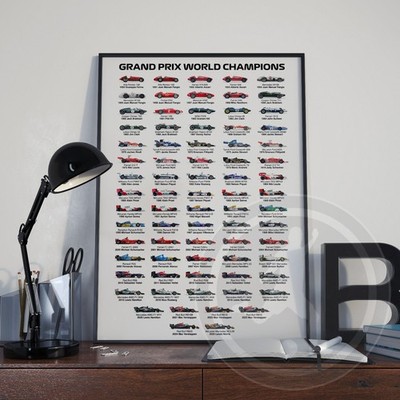 Formula 1 Champions Poster | History of World Champions Print -  4 Sizes