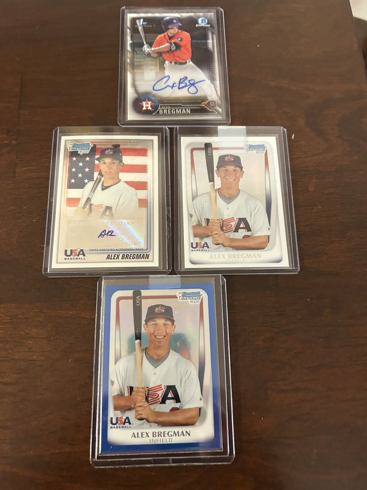 2016 Bowman Chrome Alex Bregman Auto And Three Extra Cards