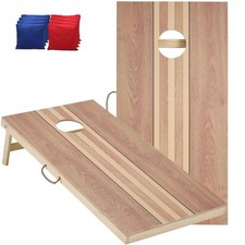4x2 ft Solid Wood Cornhole Set with 8 Bean Ba...