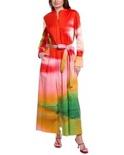 Oscar De La Renta Abstract Maxi Dress Women's Orange Xs