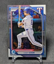 Casey Cook 1st Chrome Refractor Rookie 2024 Bowman Draft Card #BDC-66 Rangers