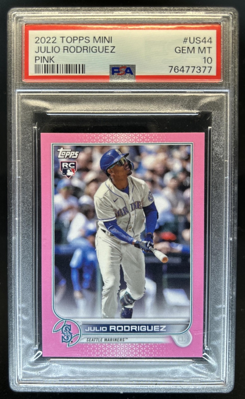 2022 Topps Mini Julio Rodriguez Pink Rookie RC #US44 Mariners PSA 10 GEM MINT