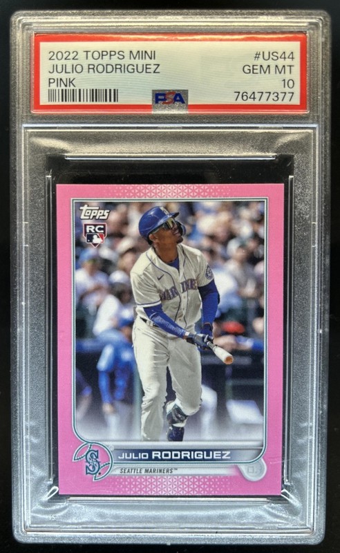 2022 Topps Mini Julio Rodriguez Pink Rookie RC #US44 Mariners PSA 10 GEM MINT