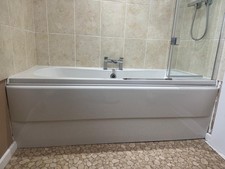 Bath, Mixer Tap and Shower Screen