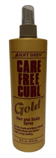 LARGE SoftSheen Carson Care Free Curl Gold Hair and Scalp Spray 16 oz